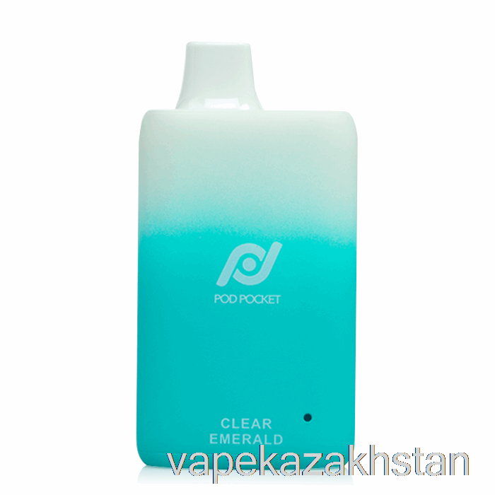 Vape Kazakhstan Pod Pocket 7500 Disposable Clear Emerald